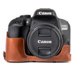 Ever Ready Leather Canon EOS Rebel T8i, Kiss X10i, Rebel T7i, Kiss X9i, 77D, 9000D, 850D Camera Case, Hand Crafted Camera Cover image 6