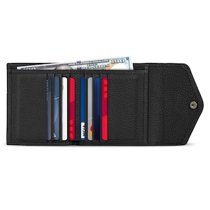 RFID Credit Card Holder and Wallet Top Grain Leather, Handcrafted Trifold Credit Card Wallet,  Unisex Clutch Wallet Designed To Be Practical