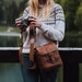 Personalized Italian Leather Messenger Bag Camera Bag for Mirrorless, Instant, DSLR Cameras, Travel Bag, Unisex - Handcrafted 