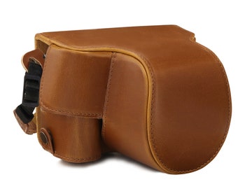 Leather Camera Case & Strap compatible with Canon EOS M6 Mark II (15-45mm)