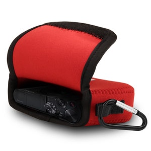 Leica C-Lux, Panasonic Lumix DC-ZS200 Neoprene Camera Case, Flexible Water Resistant Carabiner Included Camera Bag, Ultra Light Camera Cover
