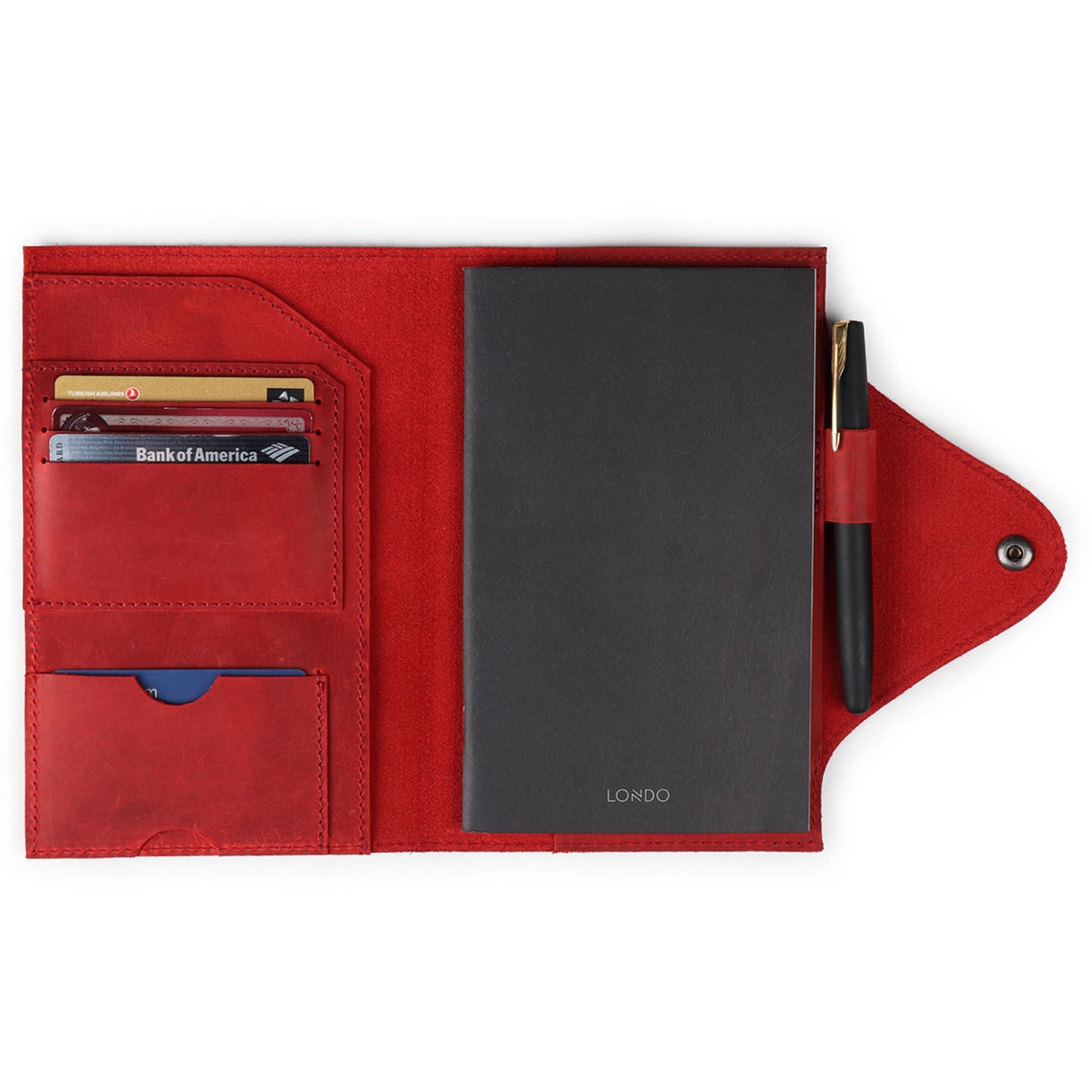 Personalized Portfolio with Notepad Custom Cowhide Leather Etsy