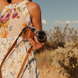 Leather Camera Half Case & Strap Compatible with Sony Alpha A6300, Sony Alpha A6000 - Black / Dark Brown / Light Brown, Handcrafted