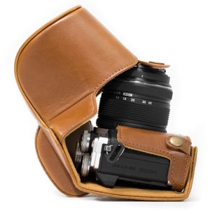 Olympus OM-D E-M10 Mark II, E-M10 14-42 mm Housse protectrice en cuir pour appareil photo, Housse pour appareil photo reflex numérique, Étui compact rembourré pour appareil photo Light Brown