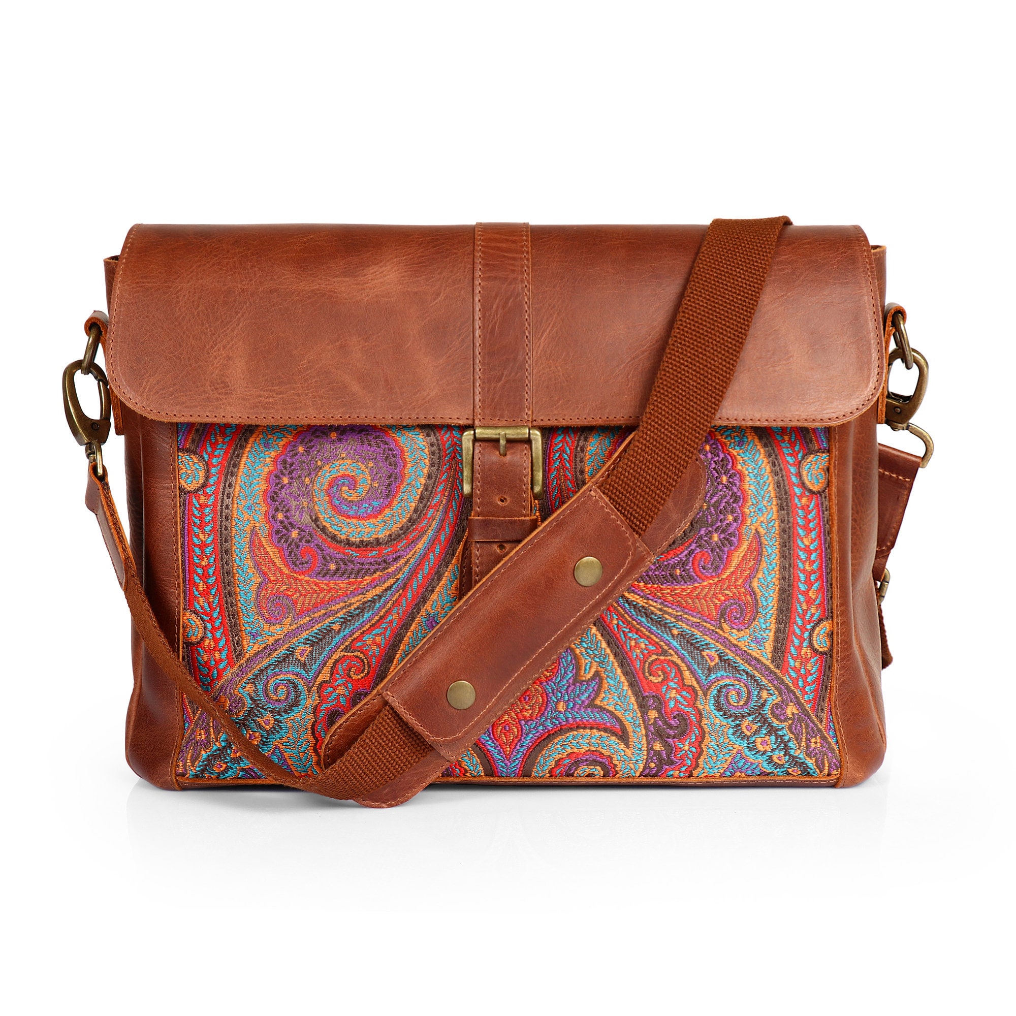 Leather macbook pro messenger bag sale