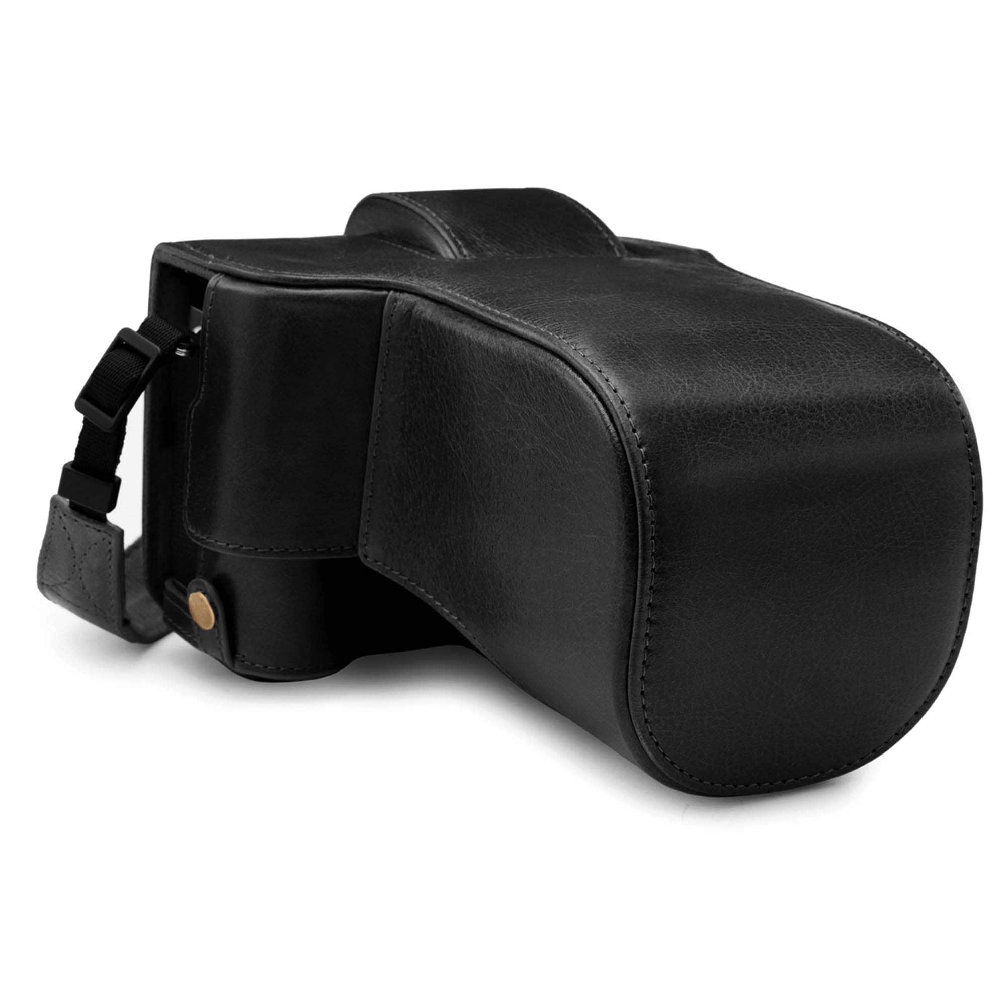 Fujifilm X-T4 (XF16-80mm) Fine Leather Camera Case & Strap - Black / Brown