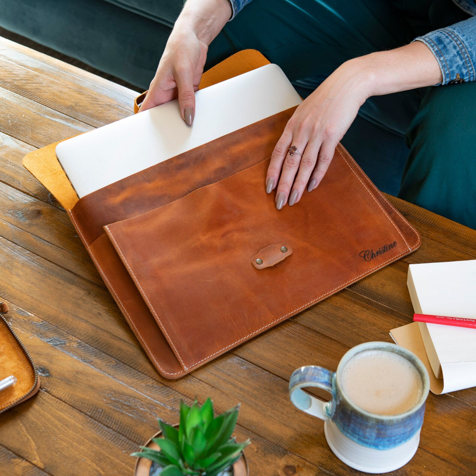 Personalized Top Grain Leather Bag for Macbook Pro and Air Etsy