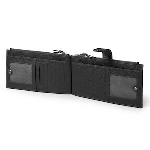 Gepersonaliseerde topnerfleer RFID-blokkerende portemonnee clutch met sleuven met ritssluiting, handgemaakte tweevoudige portemonnee met telefoonvak en ID-kaartsleuf