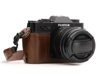 Leder Kameratasche & Kameraband für Fujifilm X-T30, Fujifilm X-T20, Fujifilm X-T10, handgefertigt