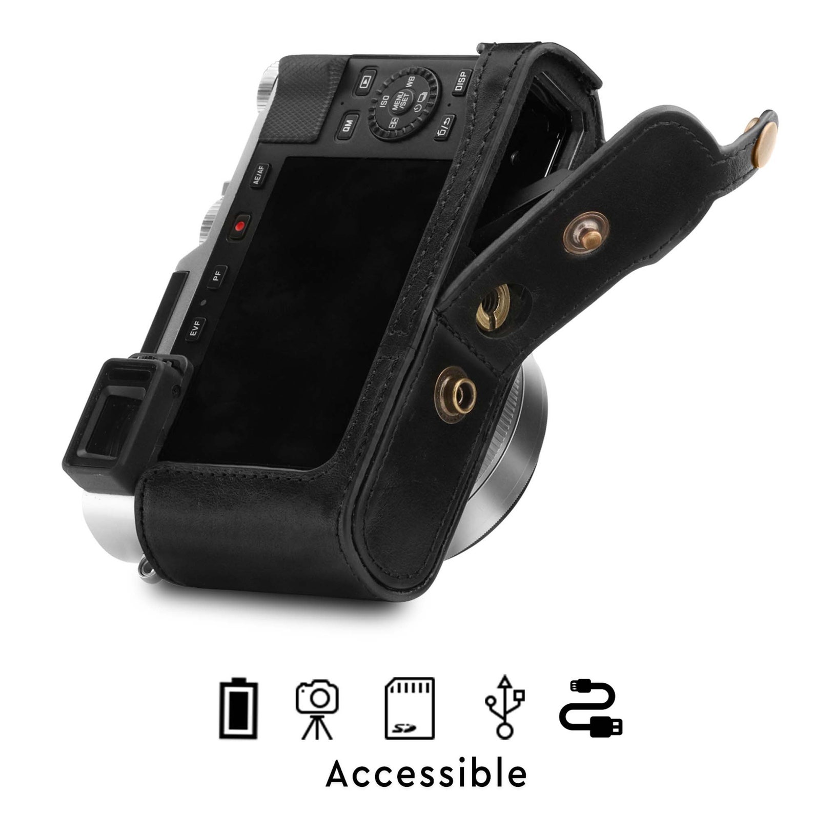 Fine Leather Camera Case & Strap Compatible With Leica Dlux 7 Etsy