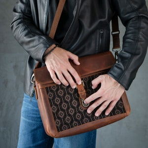 Sac messager personnalisé en cuir véritable, pochette en cuir pour MacBook Pro 15 pouces - 13 pouces, cartable en cuir, sac à bandoulière pour ordinateur portable