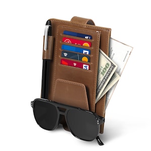 Car Document Organizer With Glasses Holder Stand, Auto Document