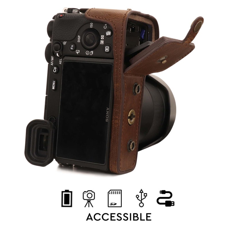 Leather Camera Case & Strap Compatible With Sony Alpha A6600 Etsy