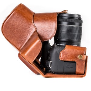 Ever Ready Leather Canon EOS Rebel T8i, Kiss X10i, Rebel T7i, Kiss X9i, 77D, 9000D, 850D Camera Case, Hand Crafted Camera Cover image 3