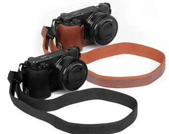 Sony ZV-E10 Fine Leather Camera Half Case & Strap - Black Sony ZV-E10 Fine Leather Camera Half Case & Strap - Black