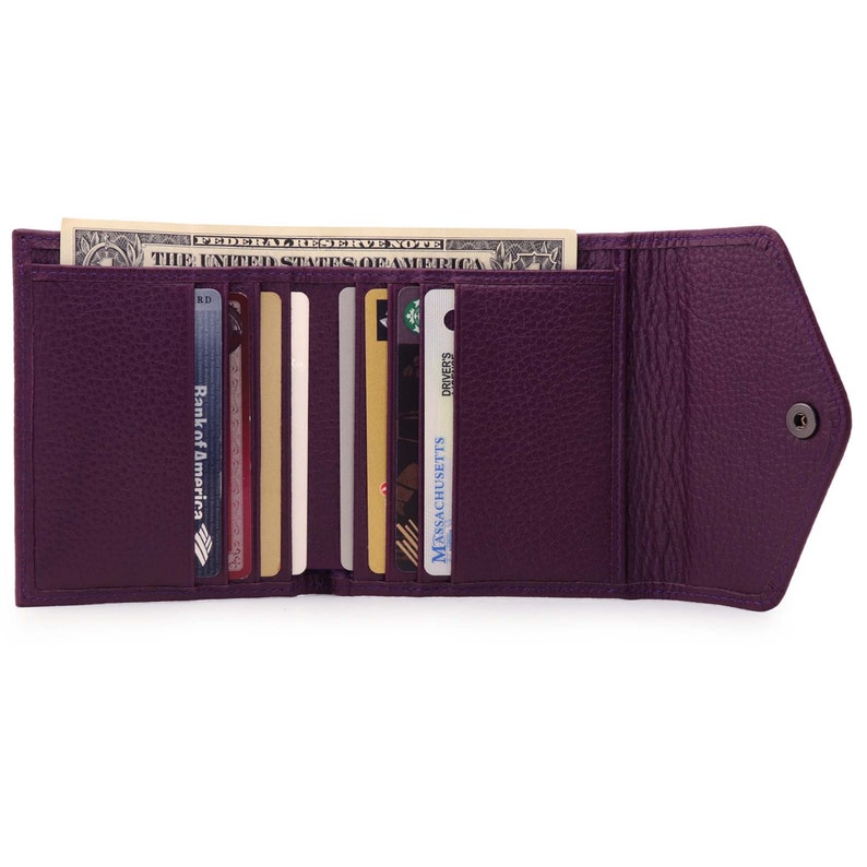 Slim Unisex Clutch Wallet Designed To Be Practical Hand Crafted Top Grain Leather Envelope Wallet RFID Blocking Trifold Credit Card Wallet