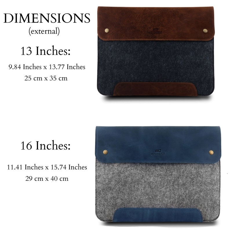 Personalized Fine Leather and Fleece Sleeve Bag for MacBook Pro and Air, 16 Inch, 15 Inch, 14 & 13.3 Inch, MacBook Case, iPad Pro 12.9inch image 4