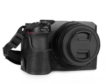Nikon Z30 Fine Leather Camera Half Case & Strap - Black / Brown
