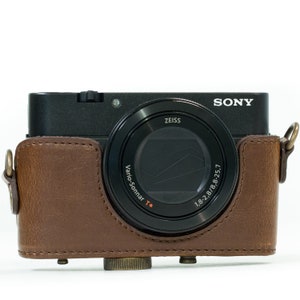 Sony Cyber-Shot DSC-WX500 Leather Lightweight and Compact Padded Camera Bag, Retro Style Hand Crafted Quality Camera Cover, Photographic Bag