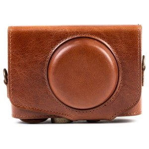 Custodia per fotocamera Canon PowerShot SX740 HS, SX730 HS in pelle di vacchetta, custodia protettiva in stile vintage con accesso alla batteria, borsa imbottita per fotocamera