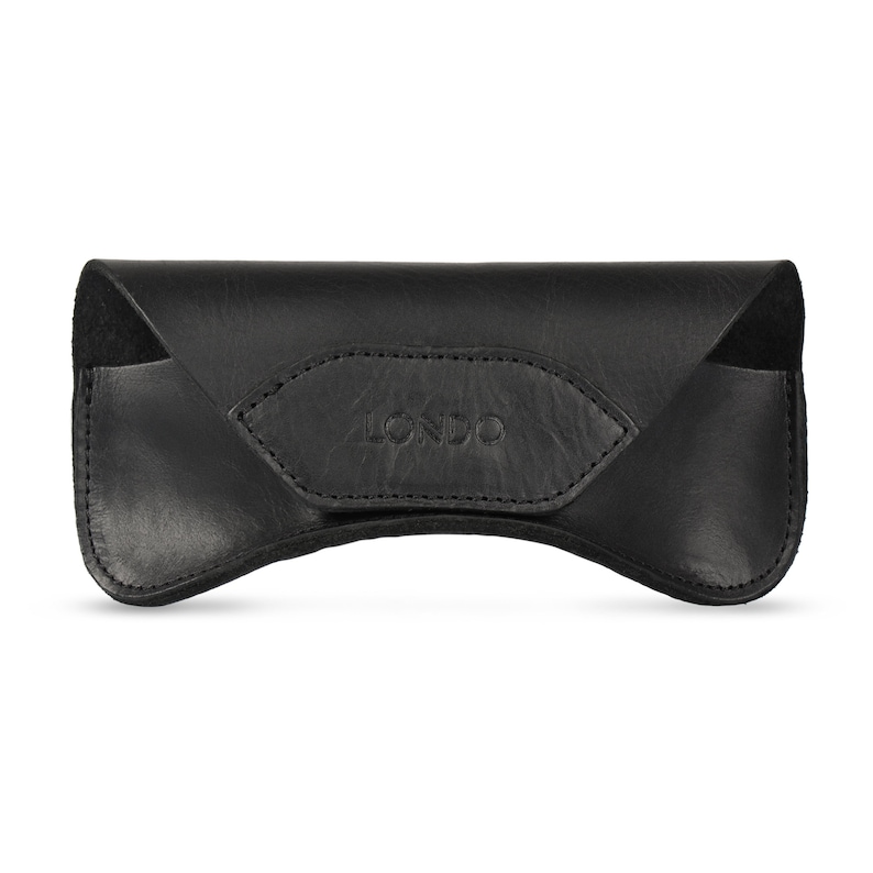 Personalized Hand Crafted Top Grain Leather Glasses Case, Glasses Case with Magnetic Clasp, Custom Soft Eyeglasses Case with Magnetic Button Black