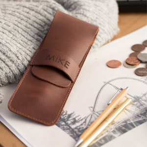 Portapenne in pelle pieno fiore personalizzato fatto a mano, astuccio per penne, astuccio per matite di alta qualità, astuccio per matite personalizzato, astuccio per matite con patta a scomparsa