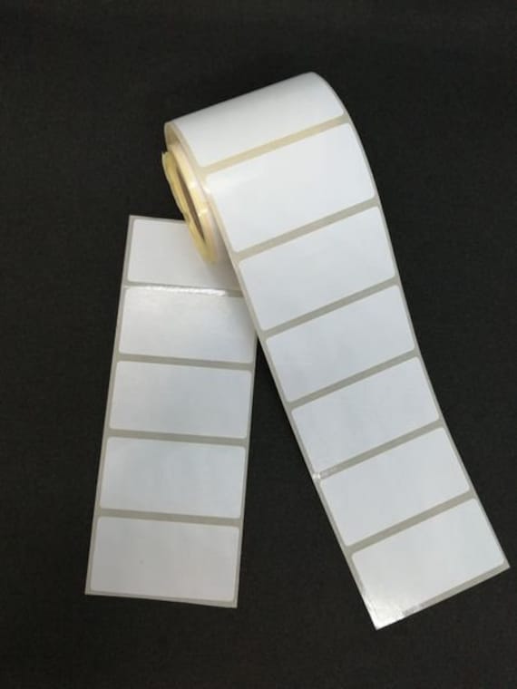 100 White 25mm x 50mm Adhesive Write on Food Label Stickers