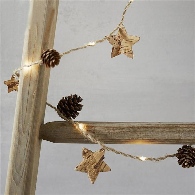 Red Christmas Berry Garland and Rustic Warm Light 2 Meter6.6 Feet Christmas Theme Copper Light Up Garland SALE