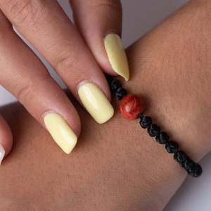 Orthodox Prayer Rope bracelet with red bead, black brojanica komboskini, christian jewelry, Christian bracelet, Christian gift