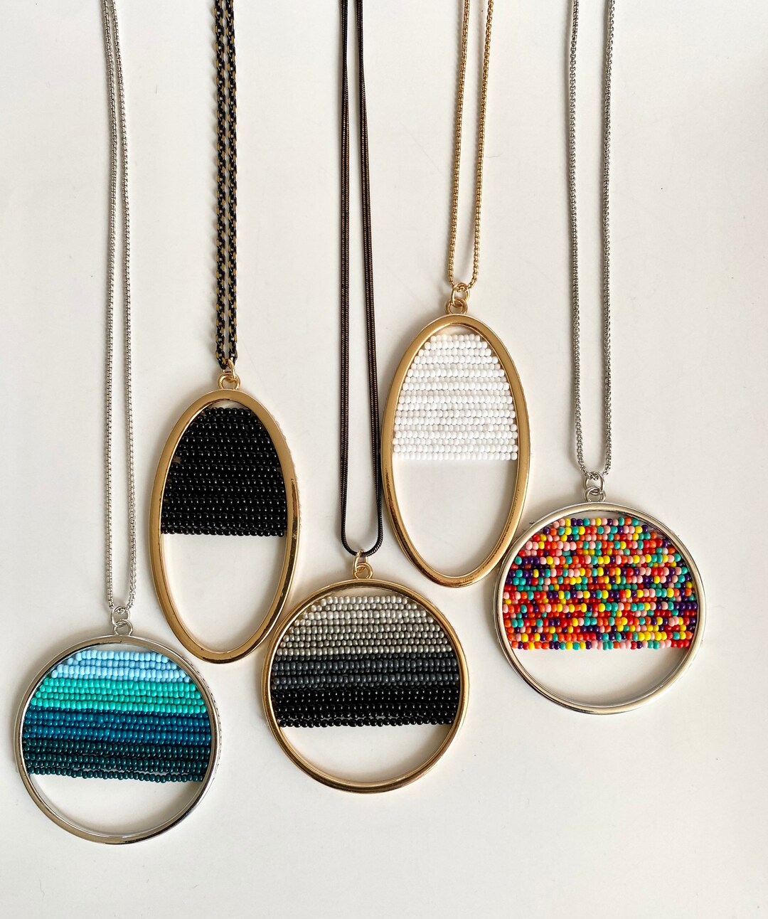 Various Styles, Beaded Pendants, 30 Chain Etsy