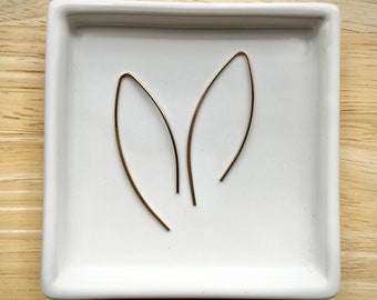 Style 2: Smaller Brass Threader Earrings, Simple, Minimal, Statement