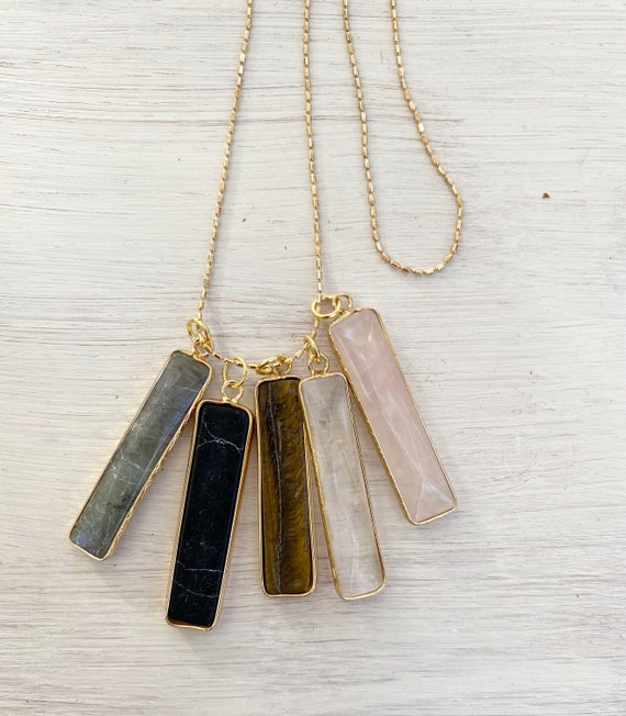 30” long Semiprecious Stone Necklaces, Multiple Styles