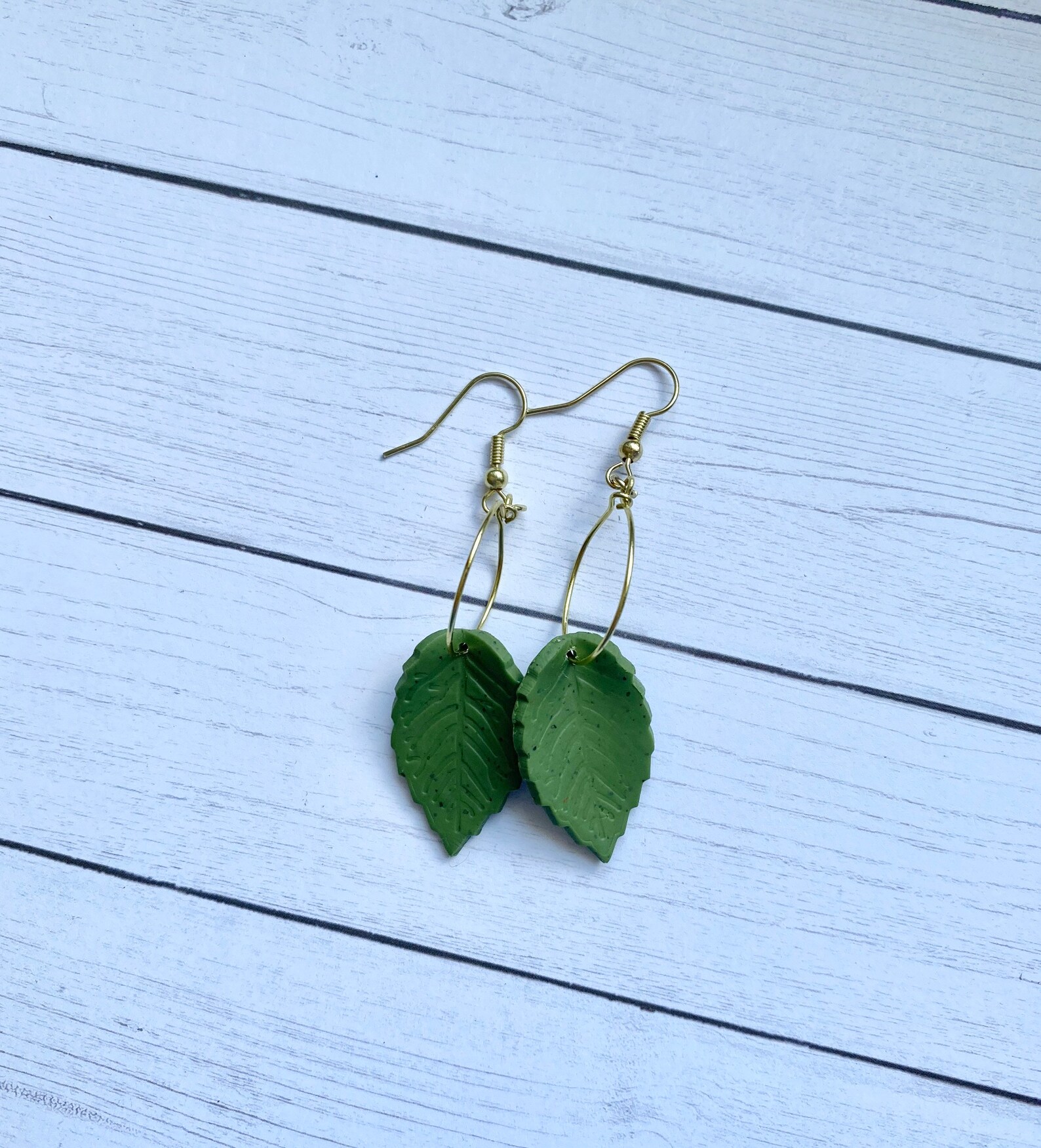 Leaf polymer clay earrings Etsy