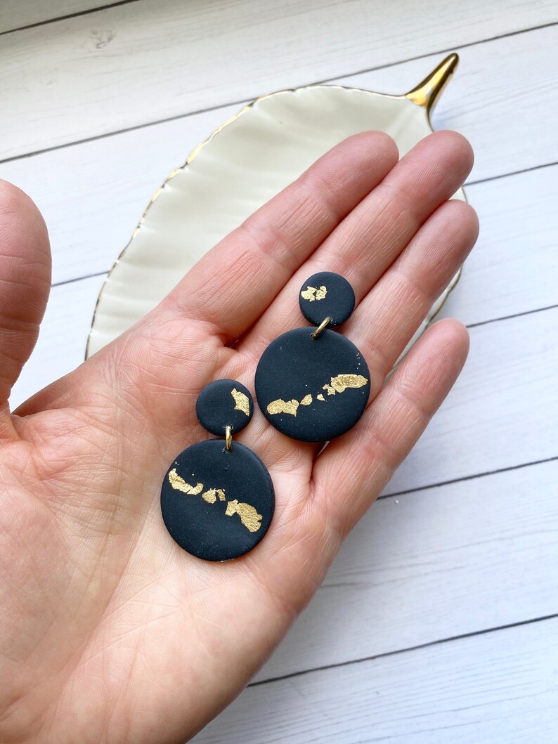 Black Polymer Clay Gold Foil Series Etsy