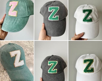 RESTOCKED with more COLORS! Zionsville Baseball hat with “Z” Chenille and Glitter patch
