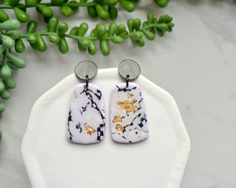 Indy 500 Inspired Polymer Clay Earrings - made from scraps - handmade - sustainable
