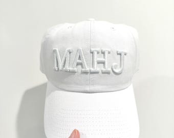 Mahjong Mahj Baseball Hat, monochrome, Black or White