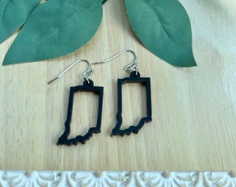 Outline Indiana Drop Earrings - Wood