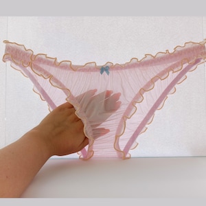 Absolutely transparent women&#39;s panties in pale pink, size xxs,xs,s,m,l,xl,xxl,xxxl,xxxxl,xxxxxl