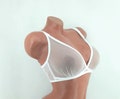Bralette from transparent white tulle, sportsbra, wireless bra, sheer mesh bra, bras, size A B C D 28 30 32 34 36 38 40