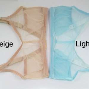 Bralette Made of Transparent Light Pink Tulle, Sportsbra, Wireless Bra ...