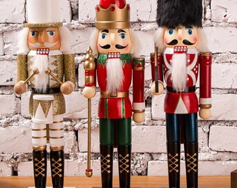 38cm Wooden Nutcracker Doll Prince Handcraft Decoration Christmas Gifts Toy