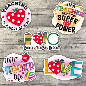 Teacher Sticker Sticker Pack, Teacher Appreciation Stickers, Waterproof Sticker, Water Bottle Sticker, Kindle Sticker, Laptop Sticker
