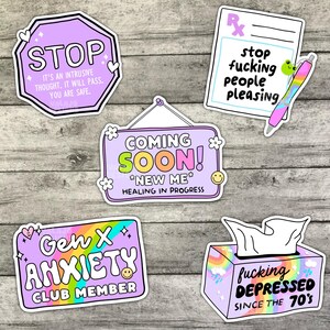 Depressed Since The 70s, Sticker Bundle, Sticker Set, Stickers, Waterproof Sticker, Water Bottle Sticker, Kindle Sticker, Laptop Sticker