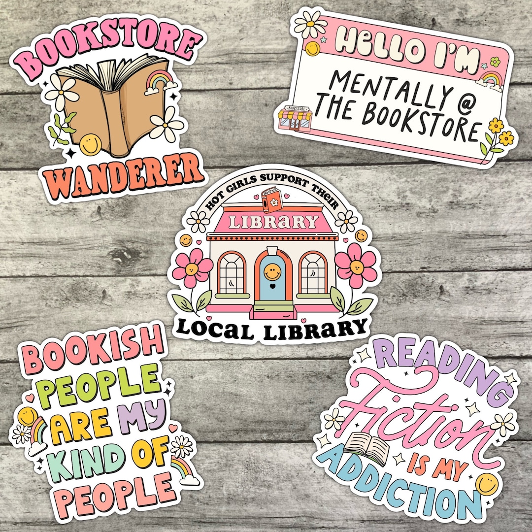 Bookish Sticker Pack, Book Lover Sticker, Stickers, Waterproof Sticker ...