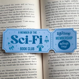 Sci-Fi Book Club, Handmade Bookmark, Cute, Durable Page Marker for Books, Journals, Planners, Gifts for Readers & Book Lovers