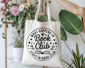 Book Club Tote Bag, Book Lover Gift, Reading Humor, Shopping Bag
