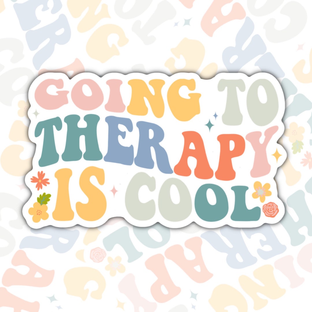 Going to Therapy, Mental Health, Waterproof Sticker, Water Bottle ...