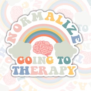 Normalize Therapy Sticker: Mental Health, Waterproof Vinyl