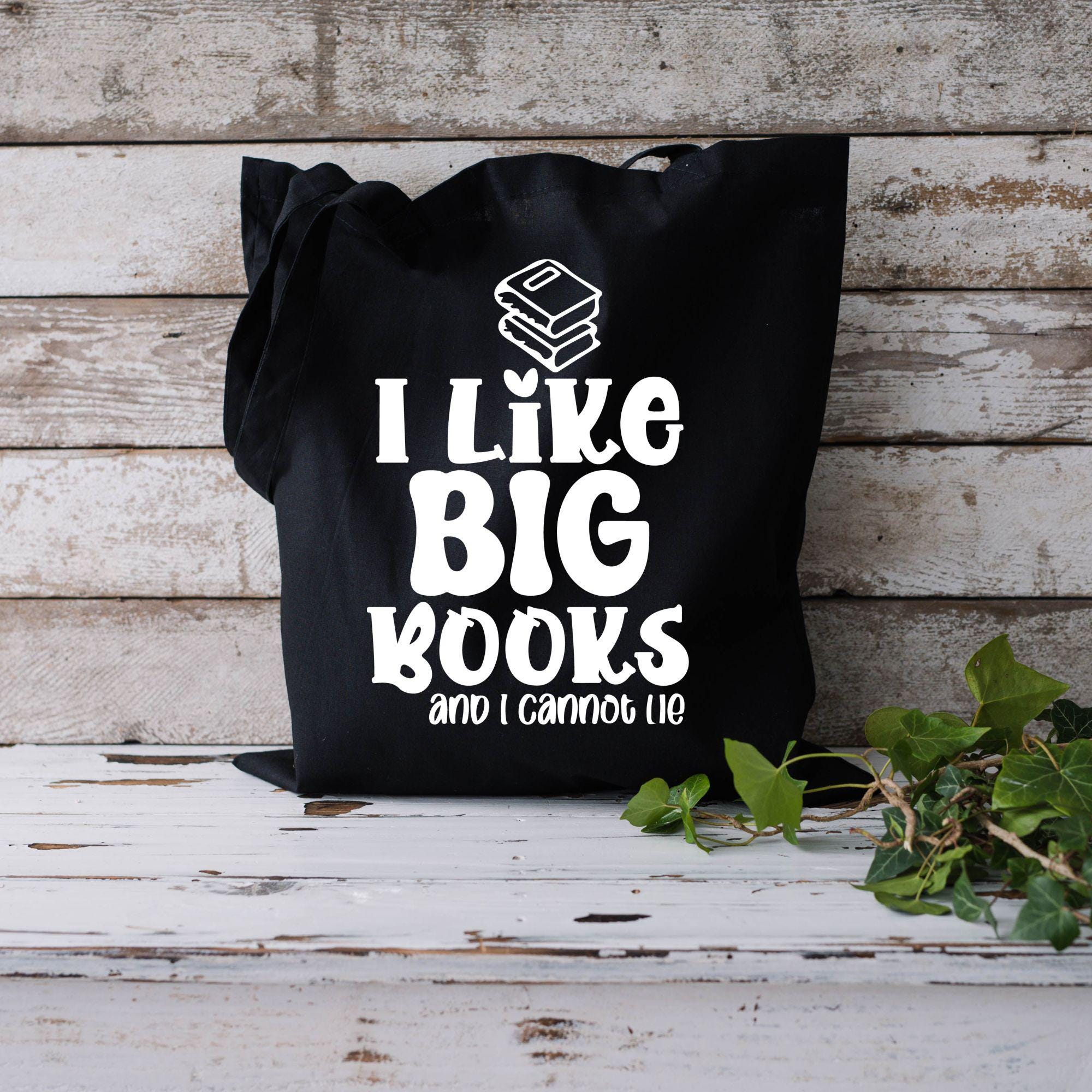 Borsa Tote I Like Big Books And I Cannot Lie 38 x 42 cm in viola
